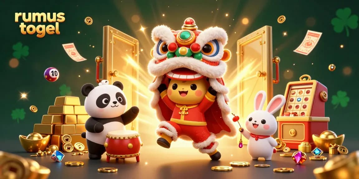 Generate maximum winnings with rumus togel in a vibrant, celebratory 3D casino scene.