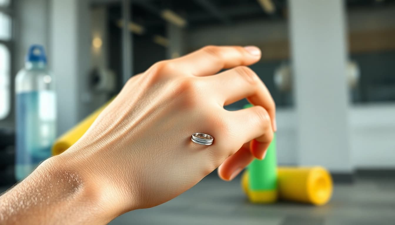 Activate your wellness journey with the stylish Smart Health Ring on a user's hand.