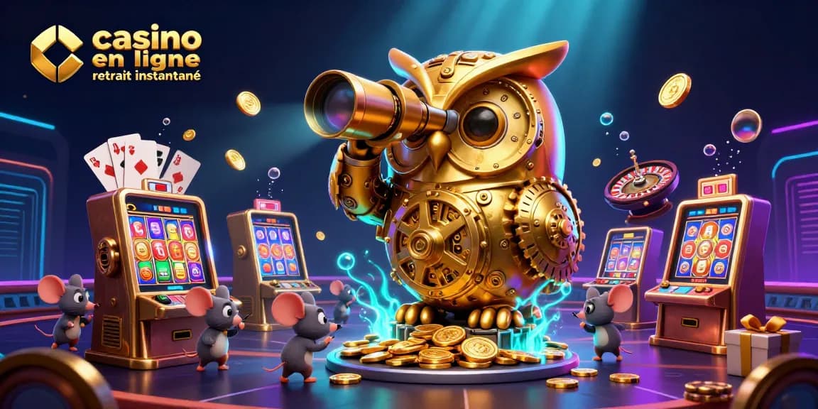 Illustration dynamique présentant le casino en ligne retrait instantané avec des éléments de jeu captivants.