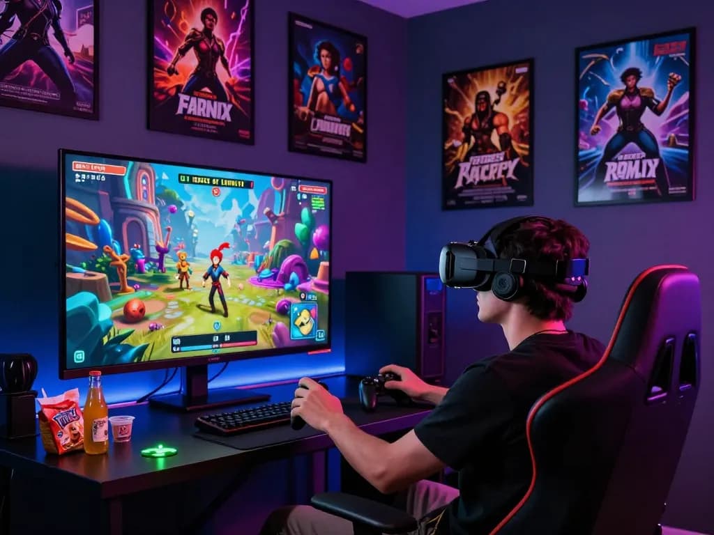 Engaging Degrees of Lewdity gameplay experience in a vibrant VR gaming setup.