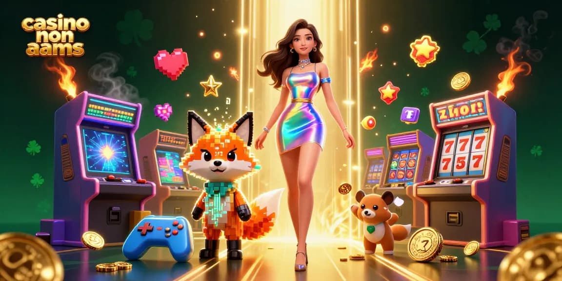 Vivi l'emozione nei casinò non AAMS con slot vibranti, elementi dorati e personaggi affascinanti.