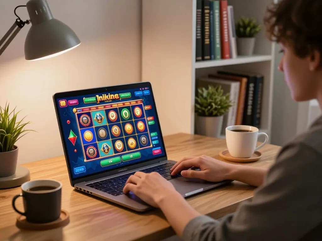 Suasana permainan slot online yang menarik menampilkan strategi link gacor di lingkungan rumah yang nyaman.