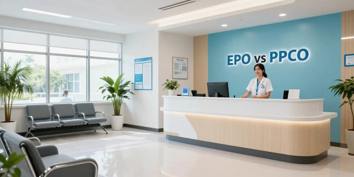 "EPO vs PPO health insurance differences showcased in healthcare services at a welcoming medical clinic, ensuring compassionate patient care."