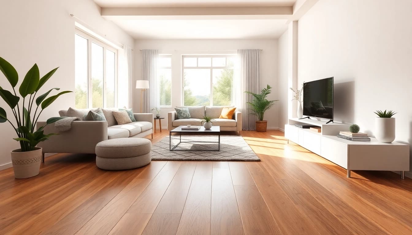 Upgrade with flexible vinyl plank flooring in an inviting modern living room.