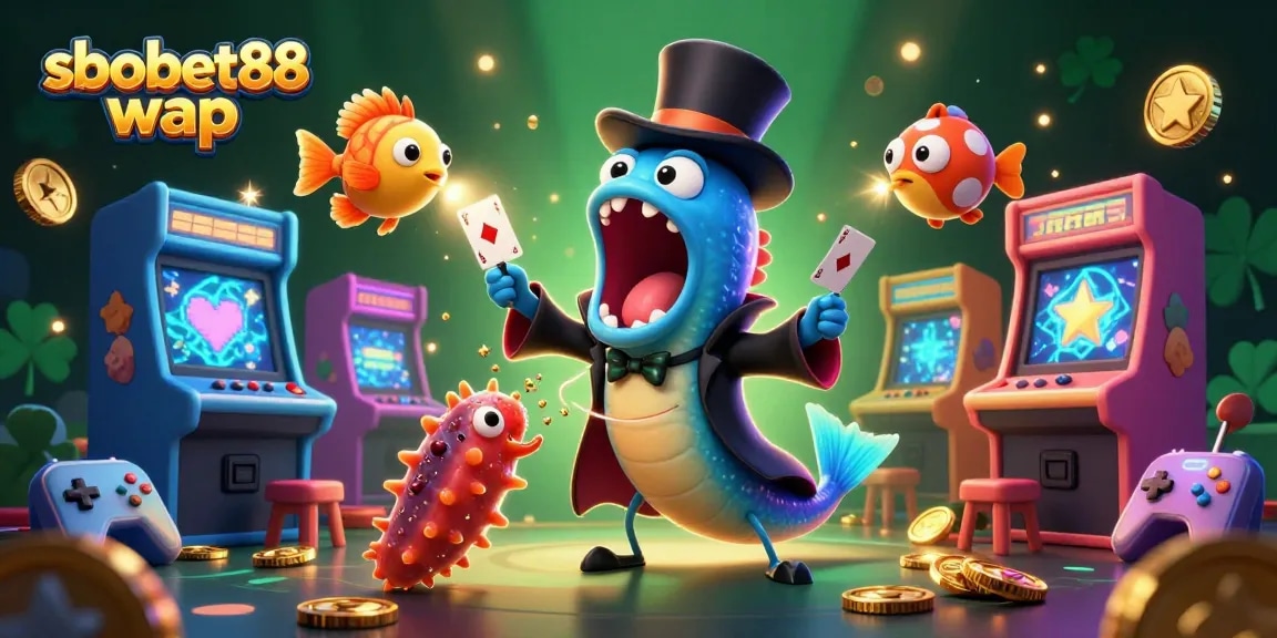 Engage with sbobet88 wap and enjoy thrilling card tricks in this vibrant underwater casino scene.
