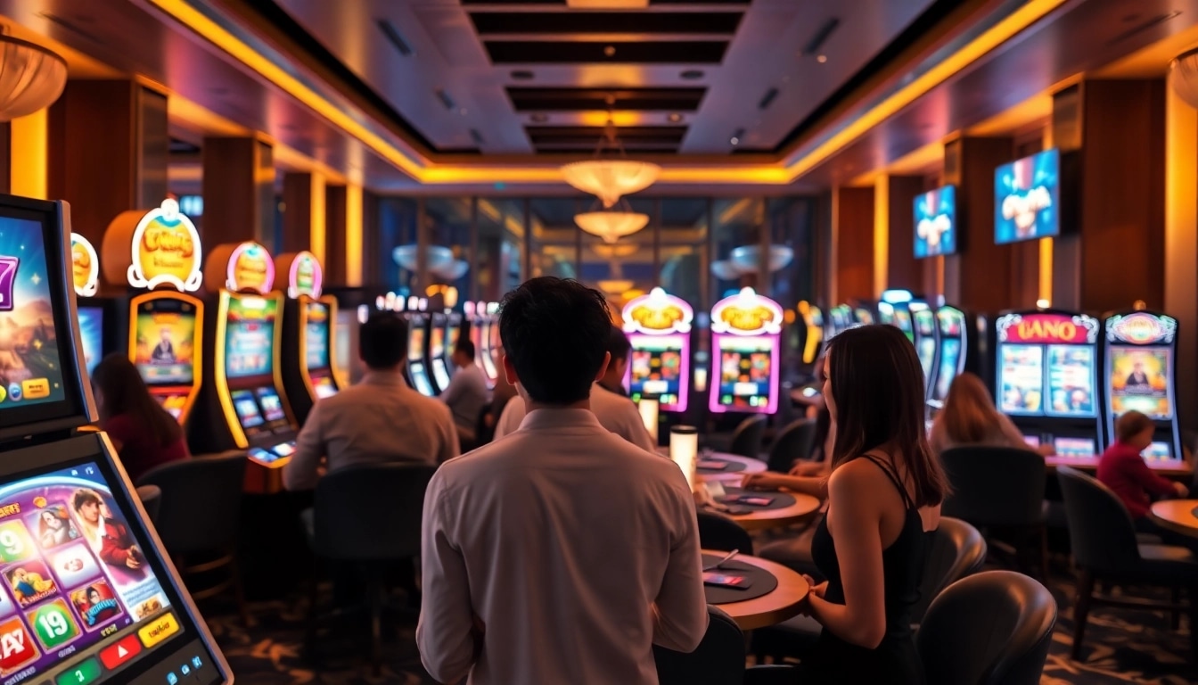 Engage with Non Uk Casino at a lively online gambling scene showcasing diverse players.