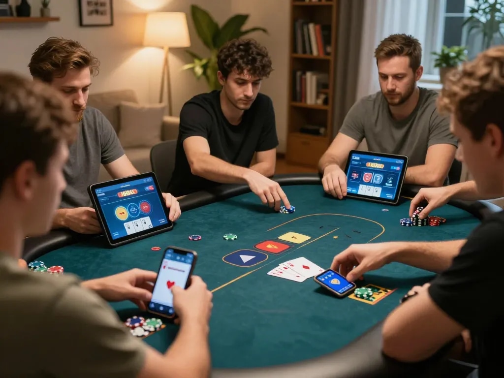 Engaging gameplay on u888poker app with players participating from home
