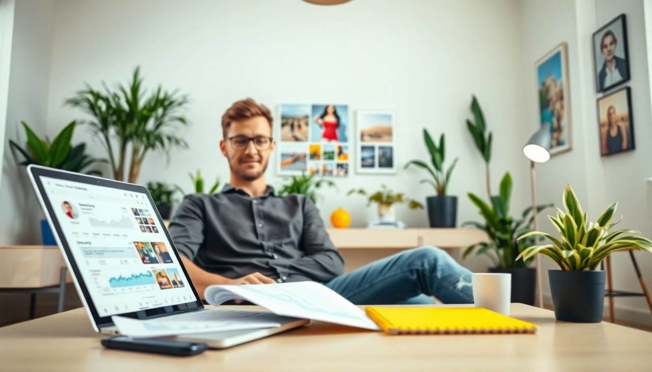Optimize paid links for Instagram creators with engaging content and collaborative tools in a bright workspace.