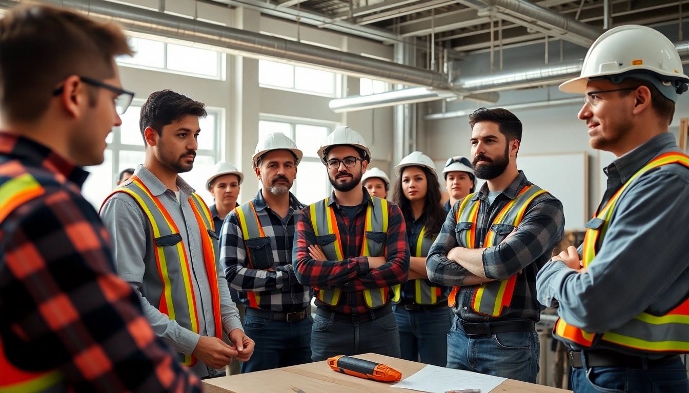 Students actively participating in a contractor apprenticeship training session.