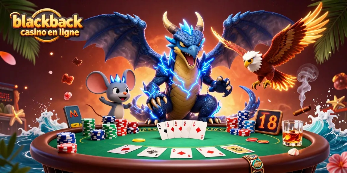Découvrez l'excitation du blackjack casino en ligne avec des personnages animés de casino captivants.