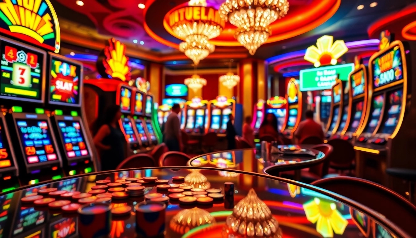 Exciting scene of slot demo scatter hitam in action at a vibrant casino.