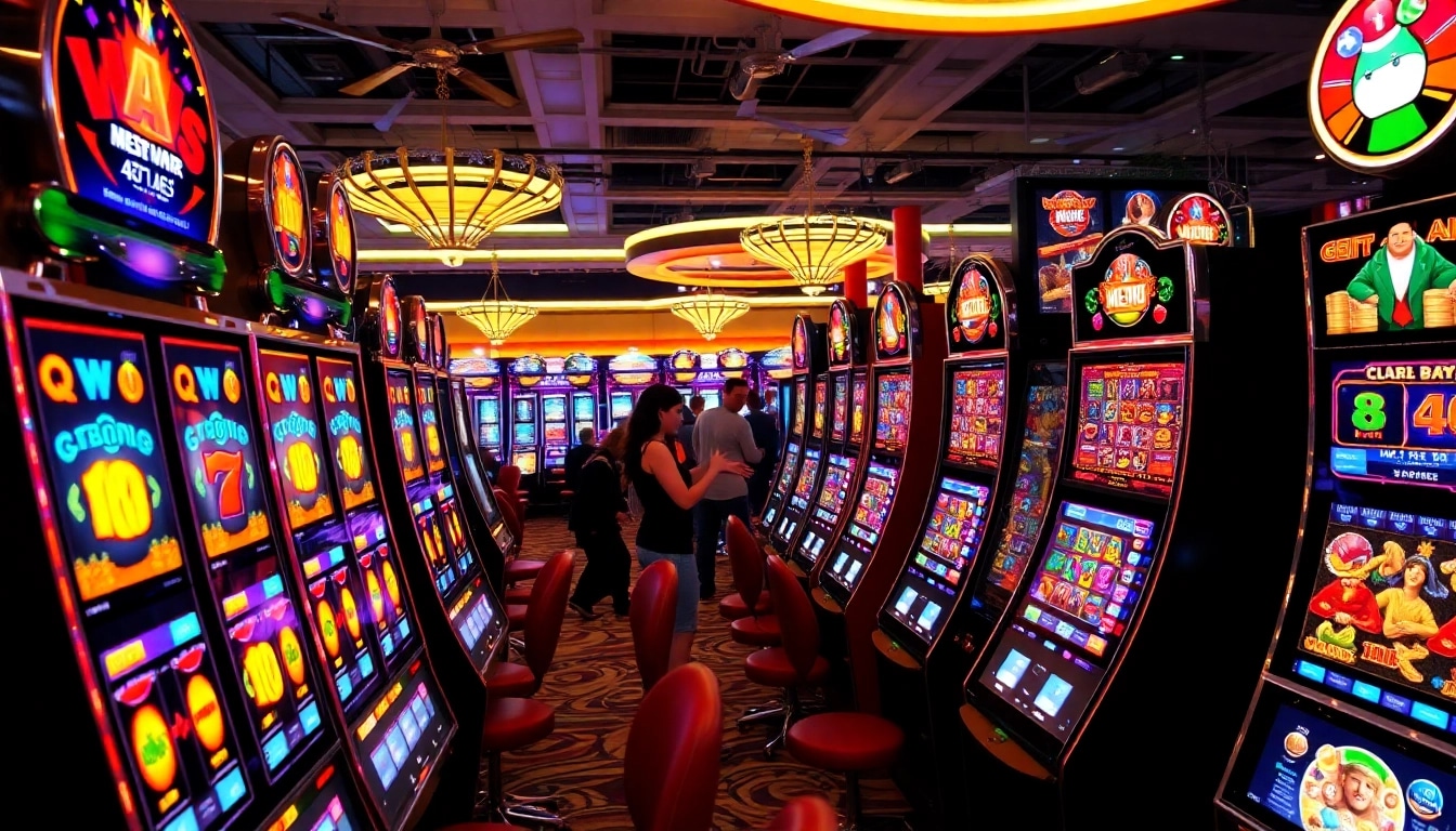 Experience the thrill of the Best payout online casino Uk with vibrant slot machines at play.