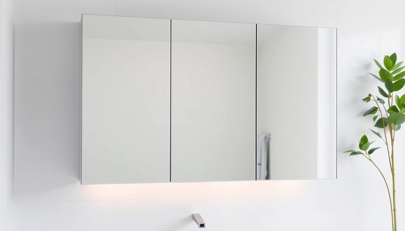 Präsentation des sonni Spiegelschrank mit stilvollem Design und integrierter Beleuchtung.
