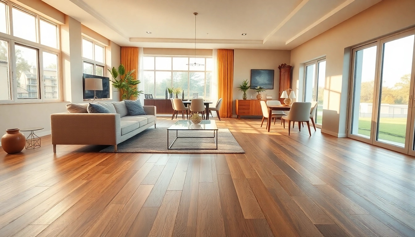 View of lvp flooring in a modern living room featuring natural light and elegant decor.