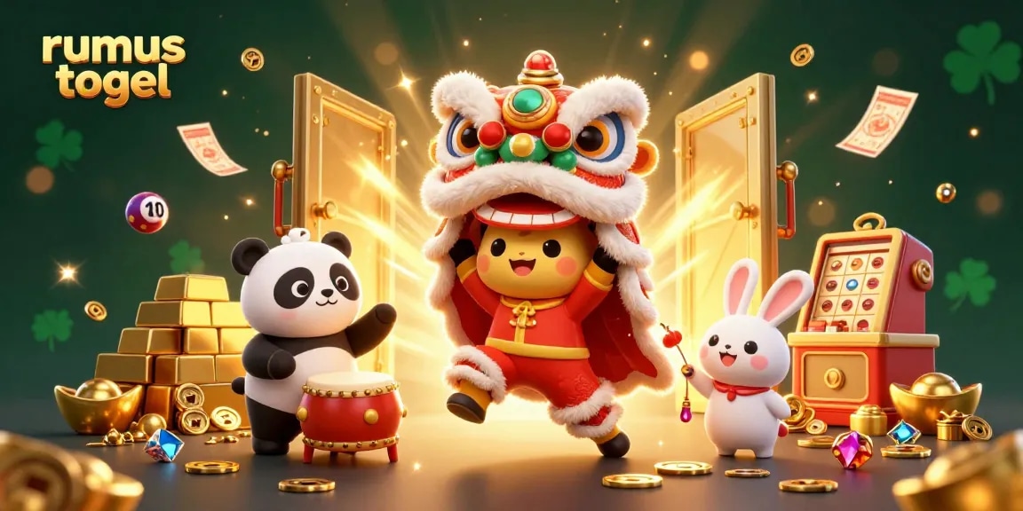 Generate maximum winnings with rumus togel in a vibrant, celebratory 3D casino scene.