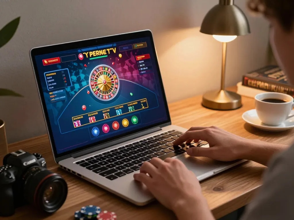 uu88 player engaging in lively roulette game on a laptop, showcasing dynamic online casino action.