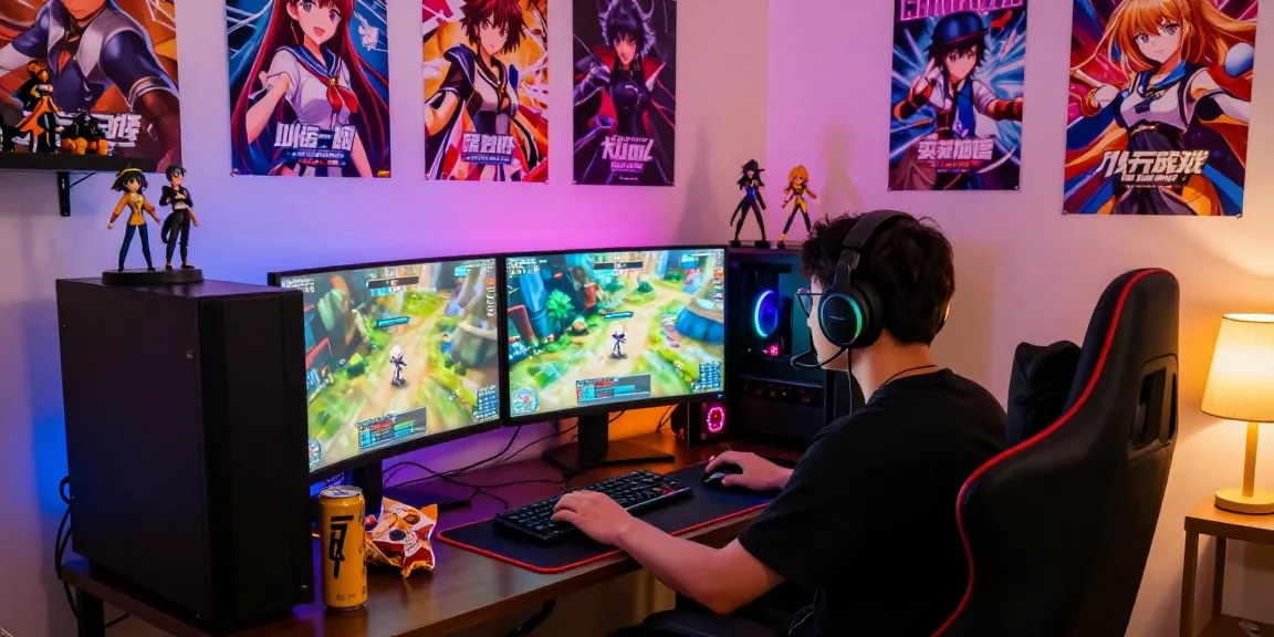 Gameplay session featuring a player immersed in exciting hentai games with vibrant lighting
