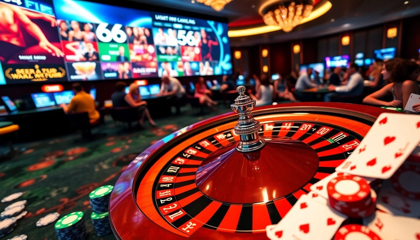 Số Đỏ 66 casino excitement scene with roulette wheel and vibrant gaming action