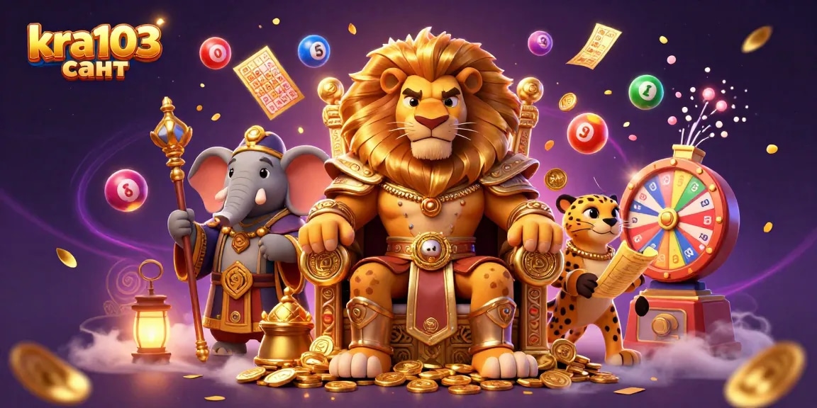 Experience thrilling gameplay with kra103 сайт, featuring a fierce lion king and exciting lottery elements.