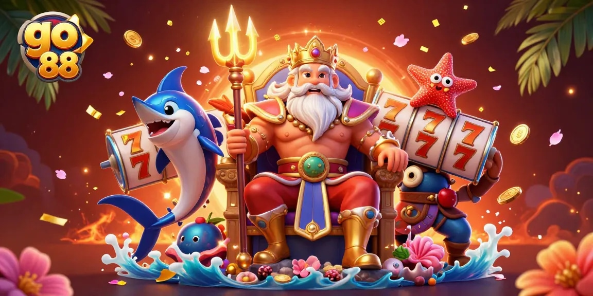 Win big with go 88 slots surrounded by festive elements and vibrant casino visuals.