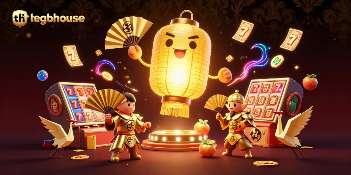 Experience thegbhouse's vibrant online casino scene with dynamic gaming elements and glowing characters.