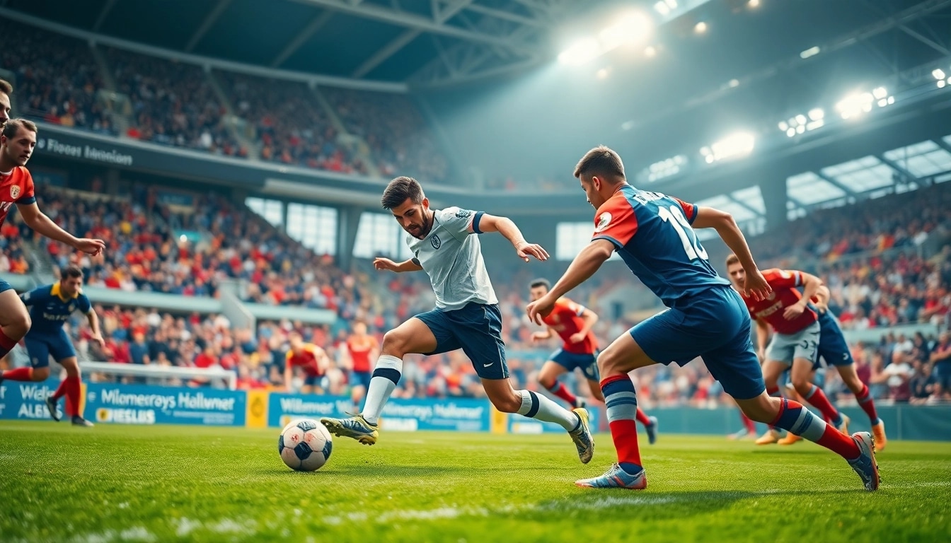Koora player performing a skillful move amidst vibrant stadium excitement.