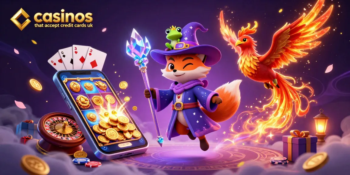 Experience the thrill of casinos that accept credit cards uk with vibrant gaming elements and magical characters in action.