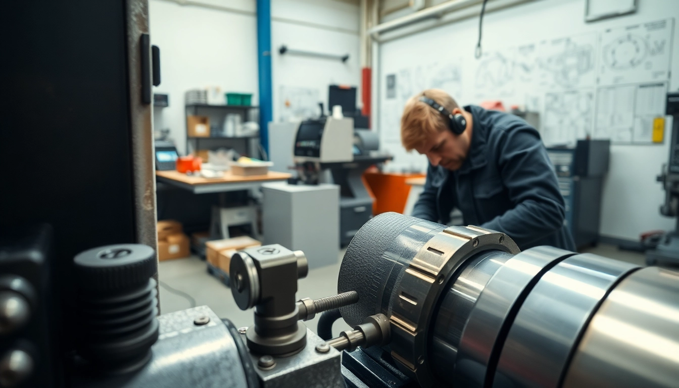 Skilled custom part manufacturer utilizing a CNC lathe machine for precision metalwork.