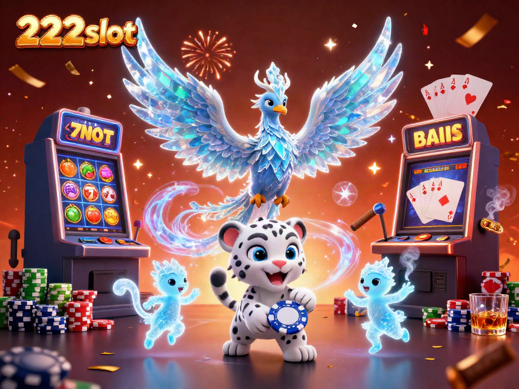 Bermain 222slot dengan phoenix es dan macan tutul salju di kasino dengan simbol buah.