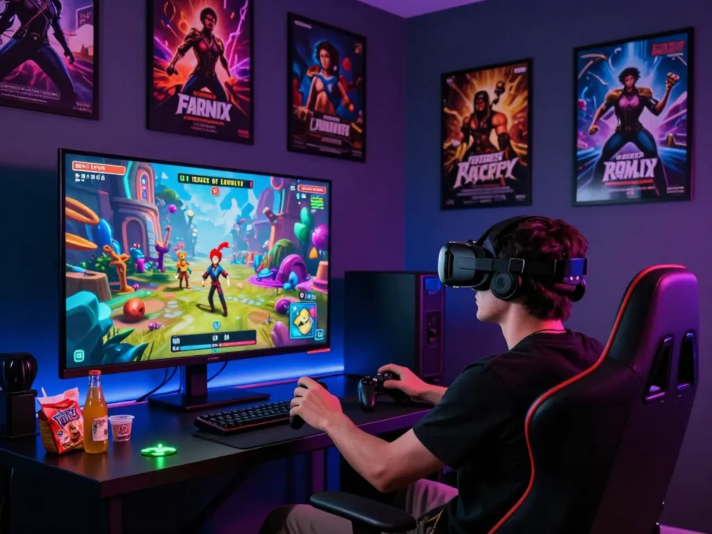 Engaging Degrees of Lewdity gameplay experience in a vibrant VR gaming setup.