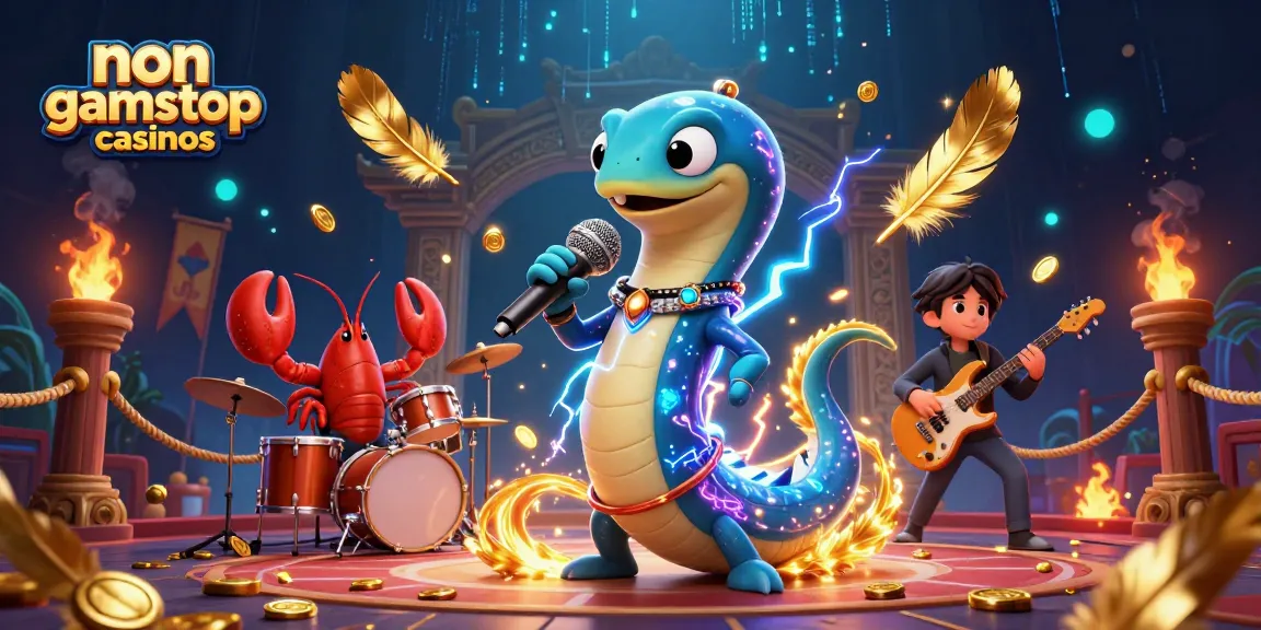 Immerse in non gamstop casinos with a vibrant underwater concert featuring a DJ electric eel and band.