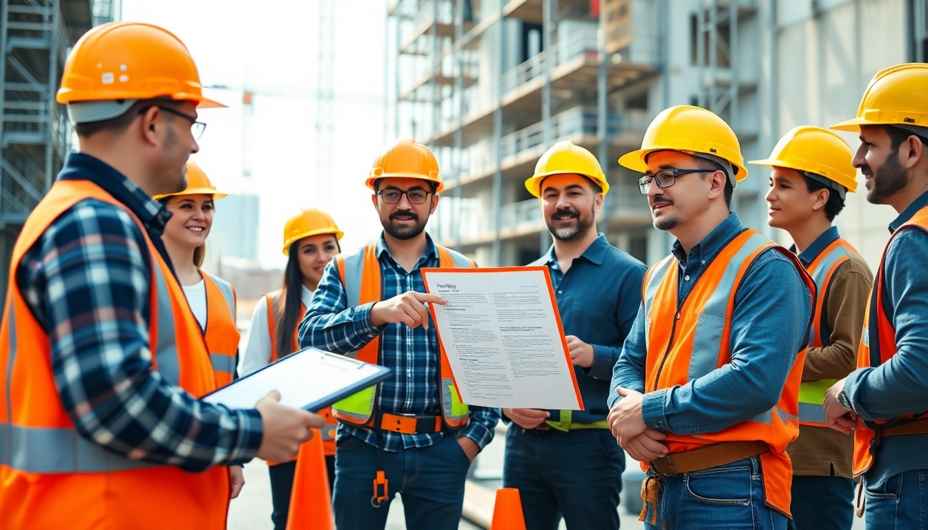 Engaged workers in construction safety programs training, highlighting teamwork in a vibrant setting.