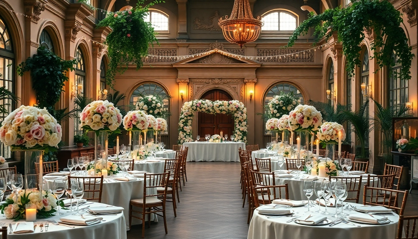 Stunning setup for a Jacksonville Wedding Venue with elaborate decor and romantic ambiance.