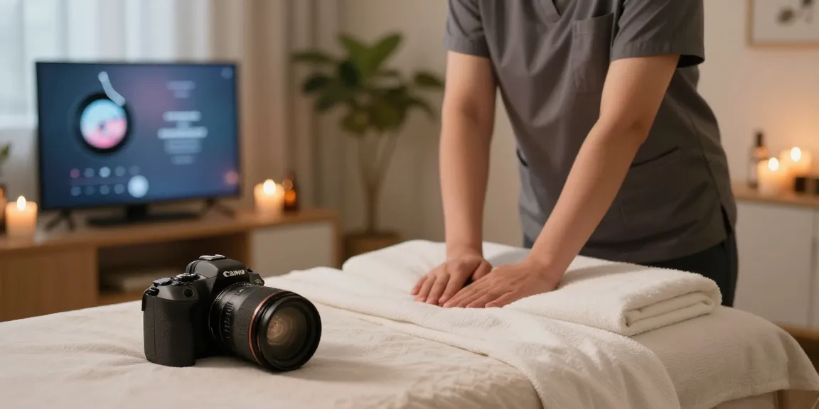 동대문출장마사지 전문 마사지사가 고객의 집에서 편안하게 마사지를 준비하는 모습