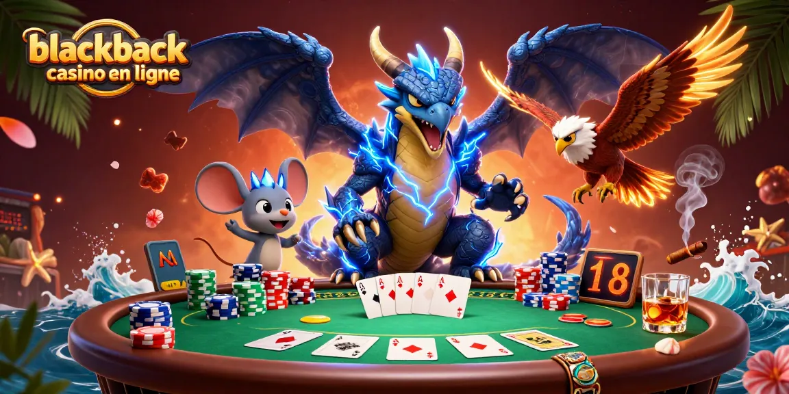 Découvrez l'excitation du blackjack casino en ligne avec des personnages animés de casino captivants.