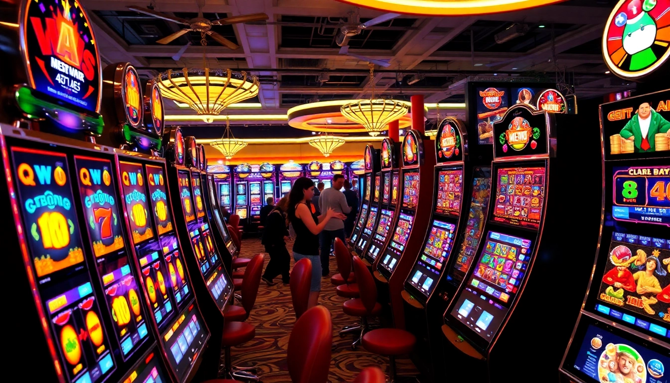 Experience the thrill of the Best payout online casino Uk with vibrant slot machines at play.