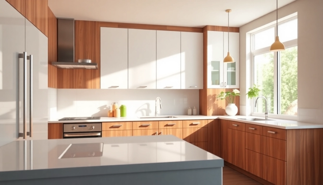 Cabinet Refacing Saint Petersburg FL highlights a modern kitchen transformation with sleek cabinetry.