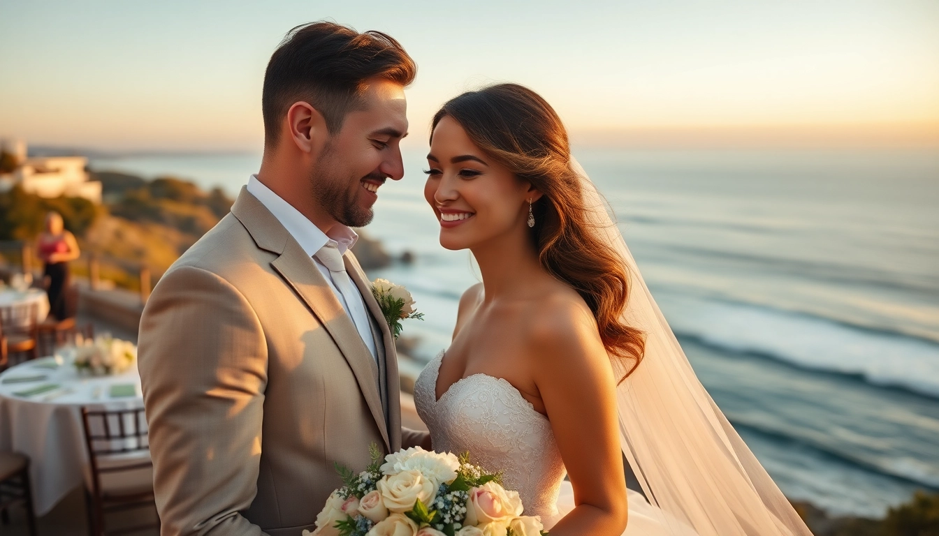 Carmel wedding photography capturing a couple's romantic moment against a stunning ocean backdrop.