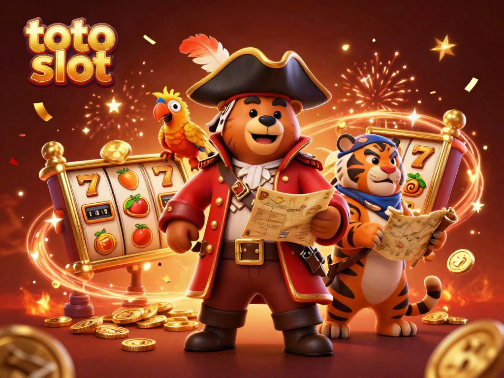 Spin the toto slot reels amidst a festive celebration in this vibrant casino illustration.