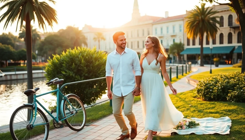 Engagement photographers Tampa capturing a heartfelt moment between a couple by the waterfront.