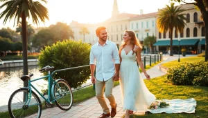 Engagement photographers Tampa capturing a heartfelt moment between a couple by the waterfront.
