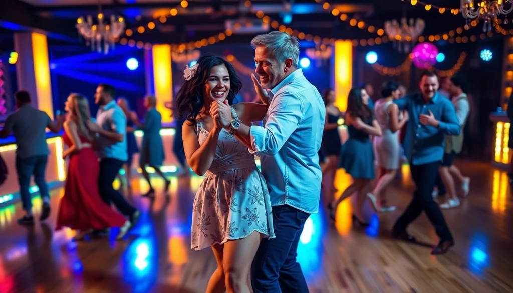 Dancers capture the spirit of Carolina Dance on a vibrant dance floor.