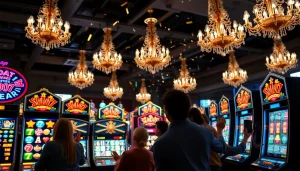 Pemain mesin slot merayakan kemenangan dalam suasana yang ceria, slot gacor hari ini