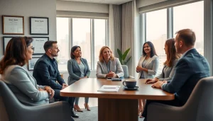 Engaged clients discussing wealth plans with an independent wealth management firm San Antonio in a professional setting.