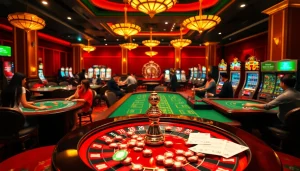 Experience dynamic gambling at Trang chủ MM88 with lively casino tables, poker chips, and roulette action.