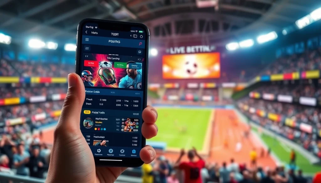 Engaging smartphone interface for the best sports betting apps India with vibrant sports visuals.