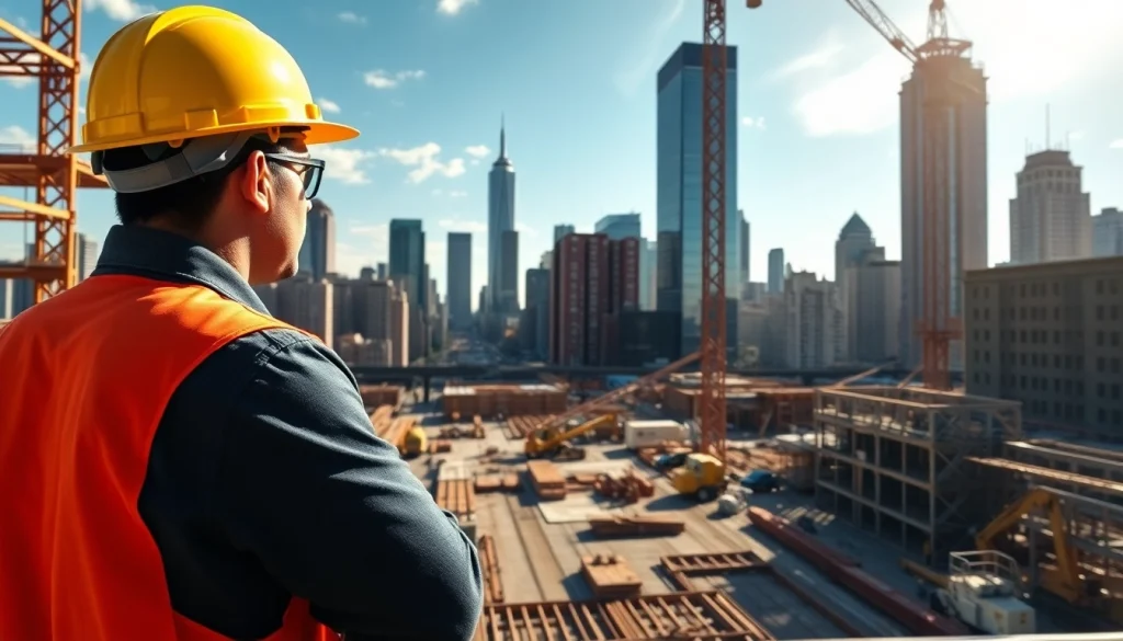 Engaging scene of a Manhattan Commercial General Contractor at a bustling construction site.