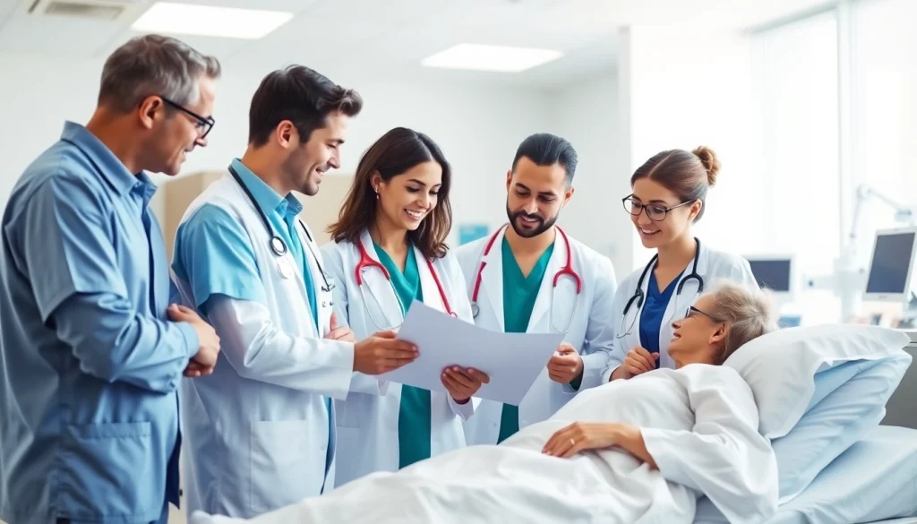 Enhance Health outcomes with professional healthcare team collaborating in a modern setting.