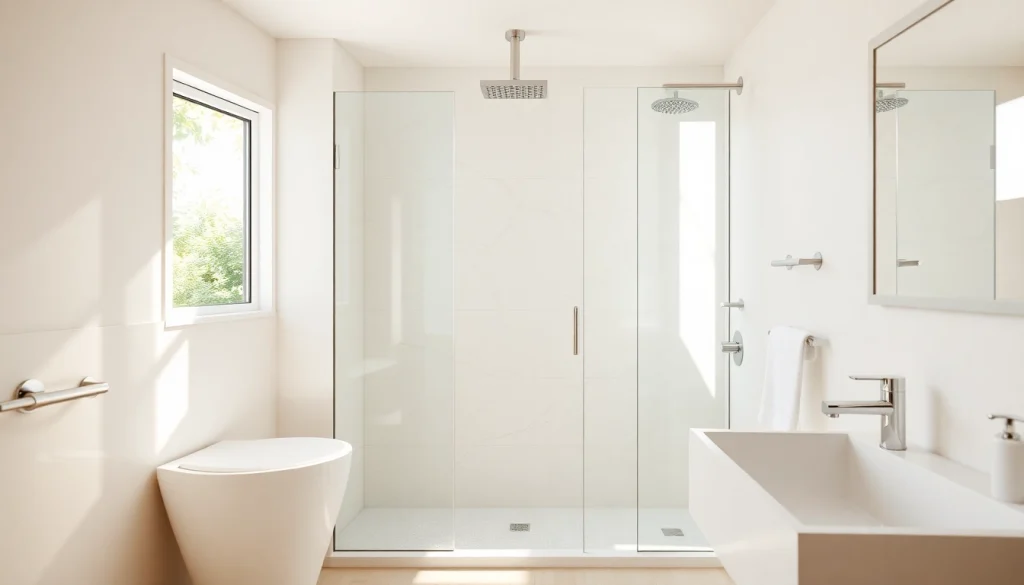 Apportez une ambiance chaleureuse avec sunny showers france, mettant en valeur une douche moderne élégante.