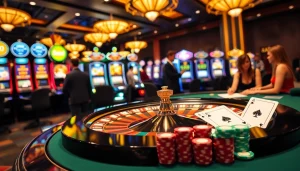 Experience luxury gambling at https://thabet.vegas/ with poker chips and a roulette wheel.